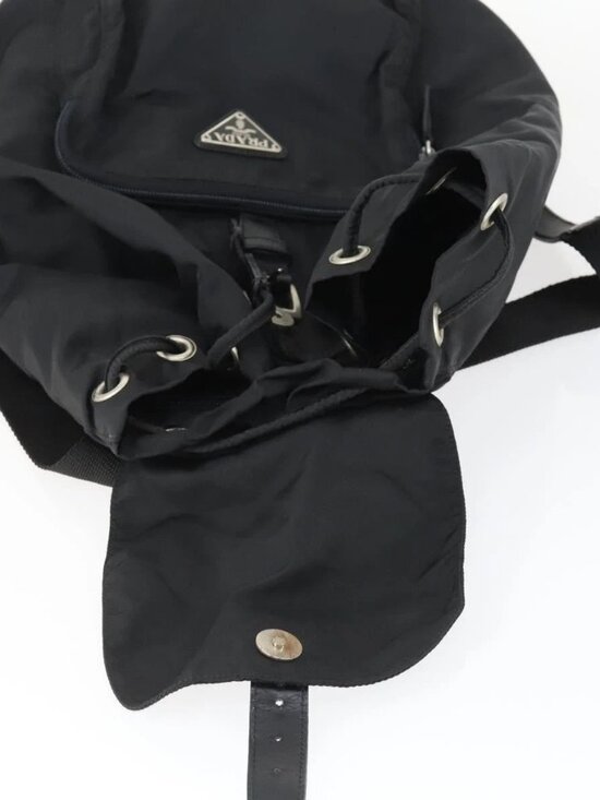 PRADA Backpack Nylon Black Silver Auth 170313 main image 11